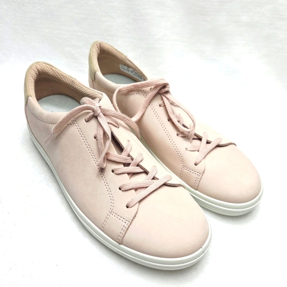 Ecco Classic Low Top Sneakers Rose Dust Beige Leather Lace-up